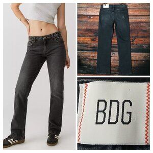 NWT BDG Urban Outfitters Jeans 30 Slim Boot Cut Distressed Washed Black Denim